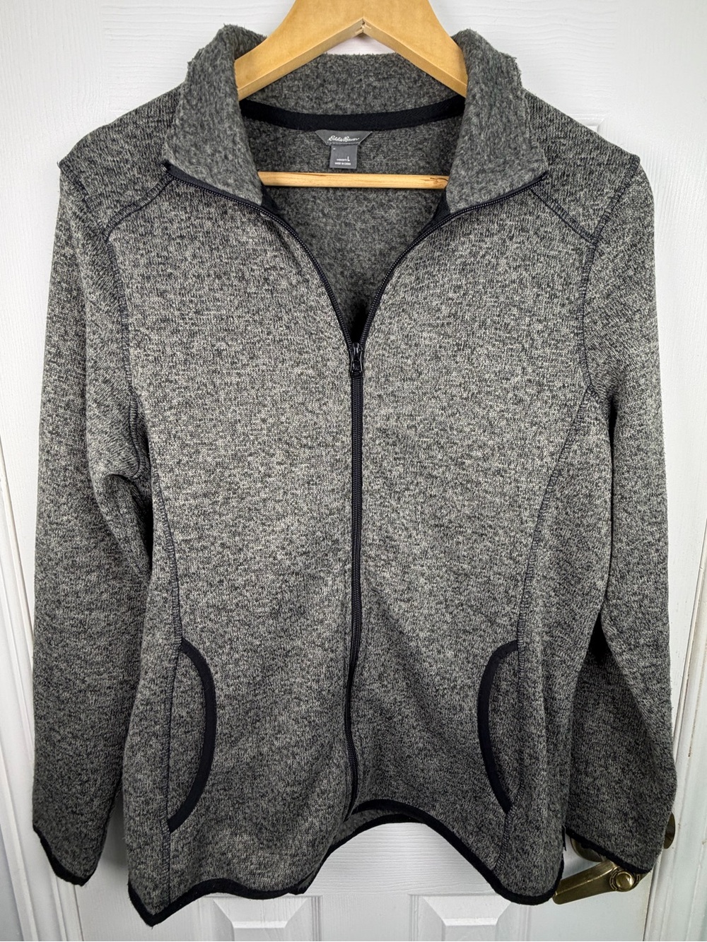 Eddie Bauer Heather Gray Full-Zip Utility Jacket